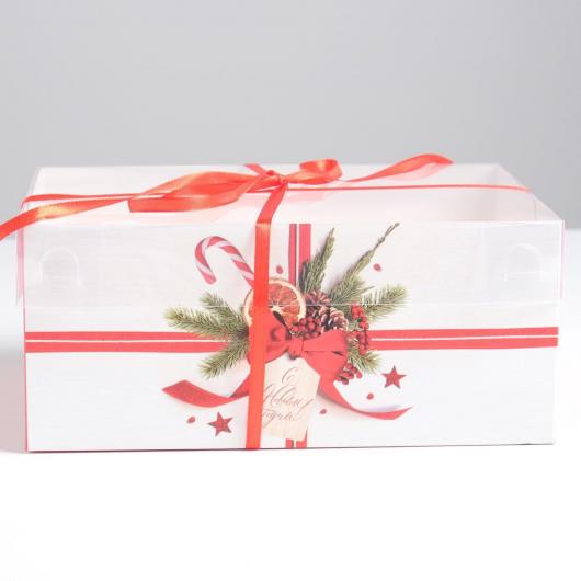 Коробка для 6 капкейков «С Новым годом!», 23 × 16 × 10 см